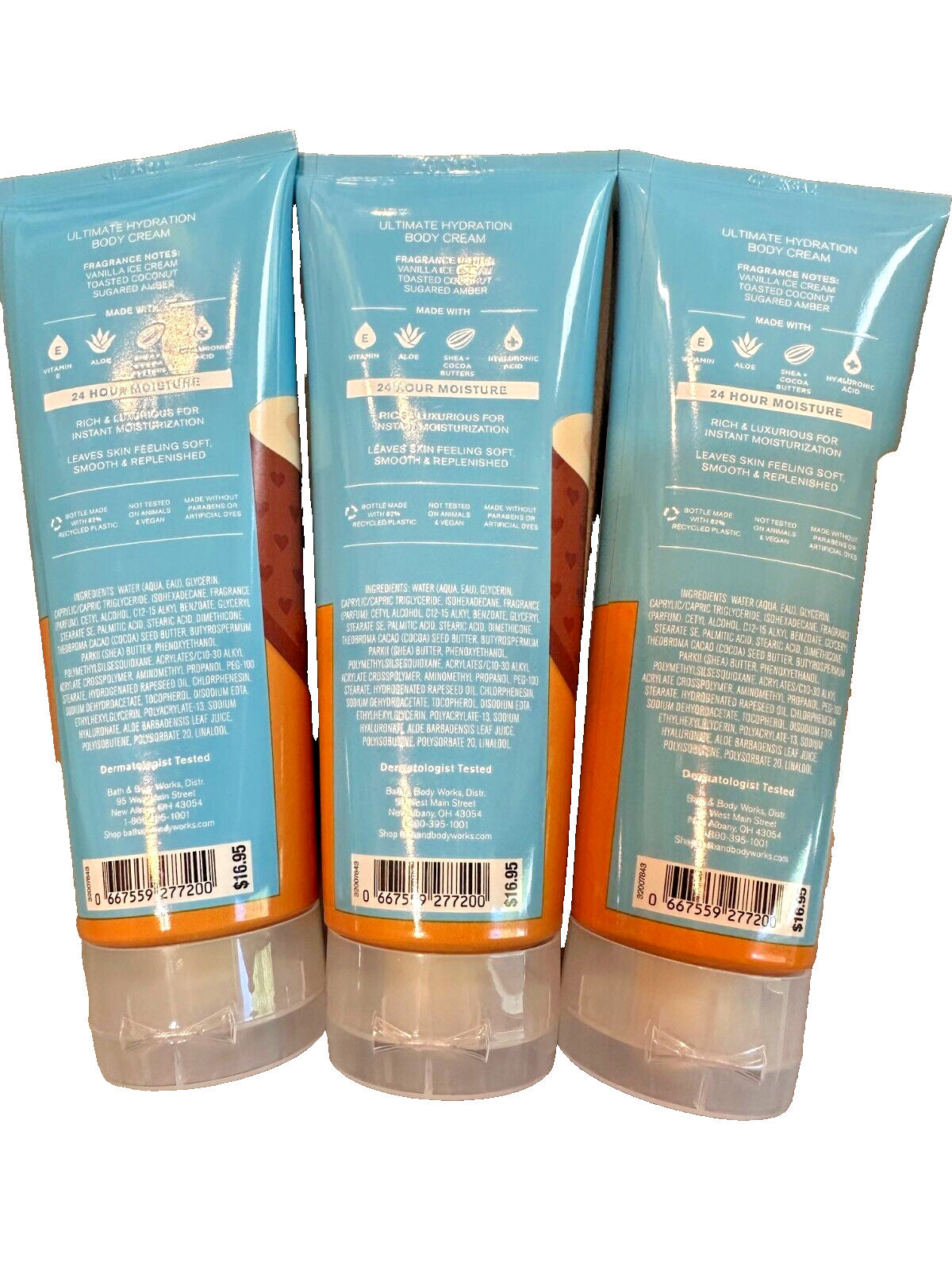 NEW Bath & Body Works Lot of 3 Tubes Whipped Coconut Milkshake Cream