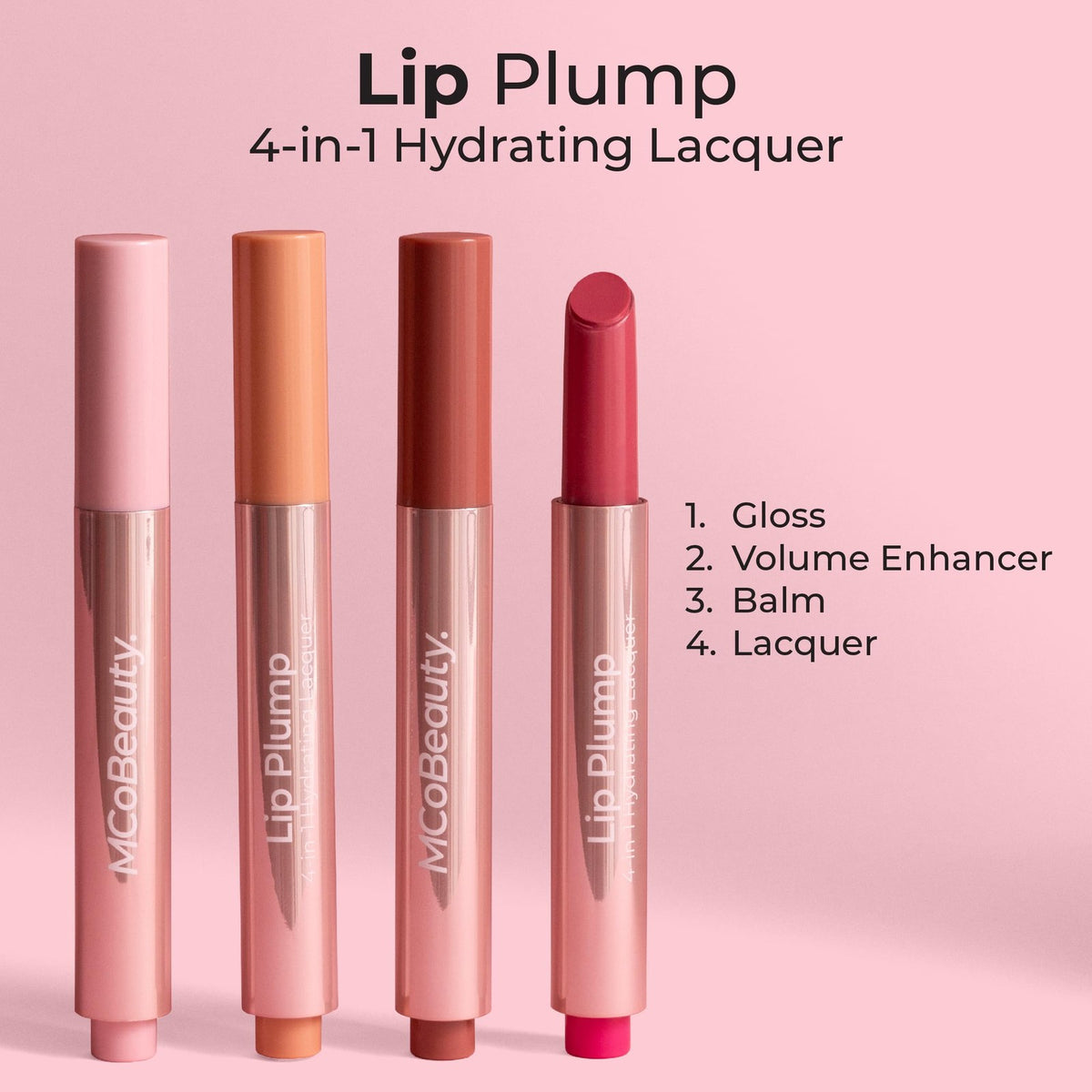 Lip Plumper Set of 2 - Hydrating 4-in-1 Lip Lacquer in Luella Nude Melon