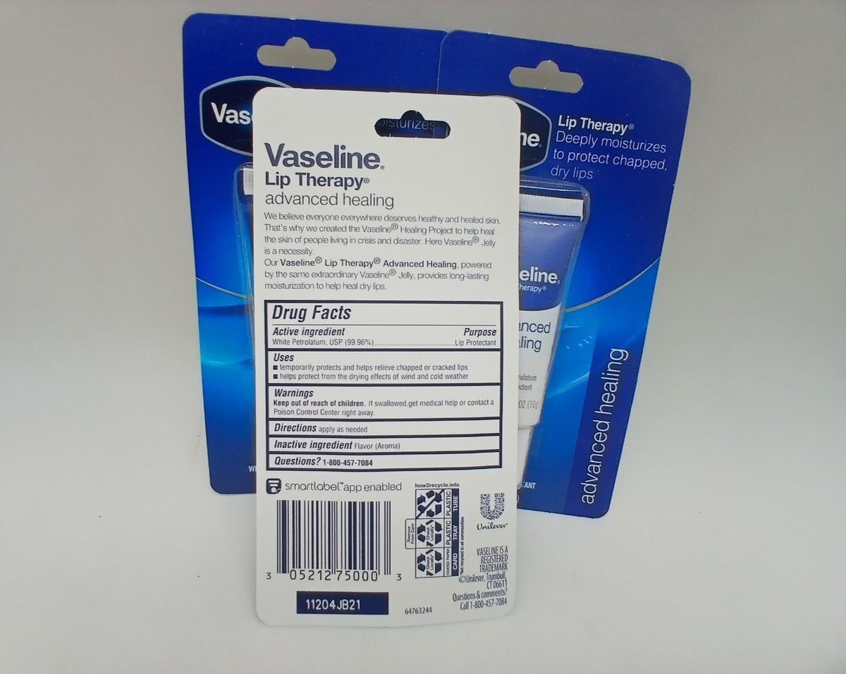 Vaseline Lip Therapy Advanced Healing Bulk | 3 Count, 0.35oz Travel