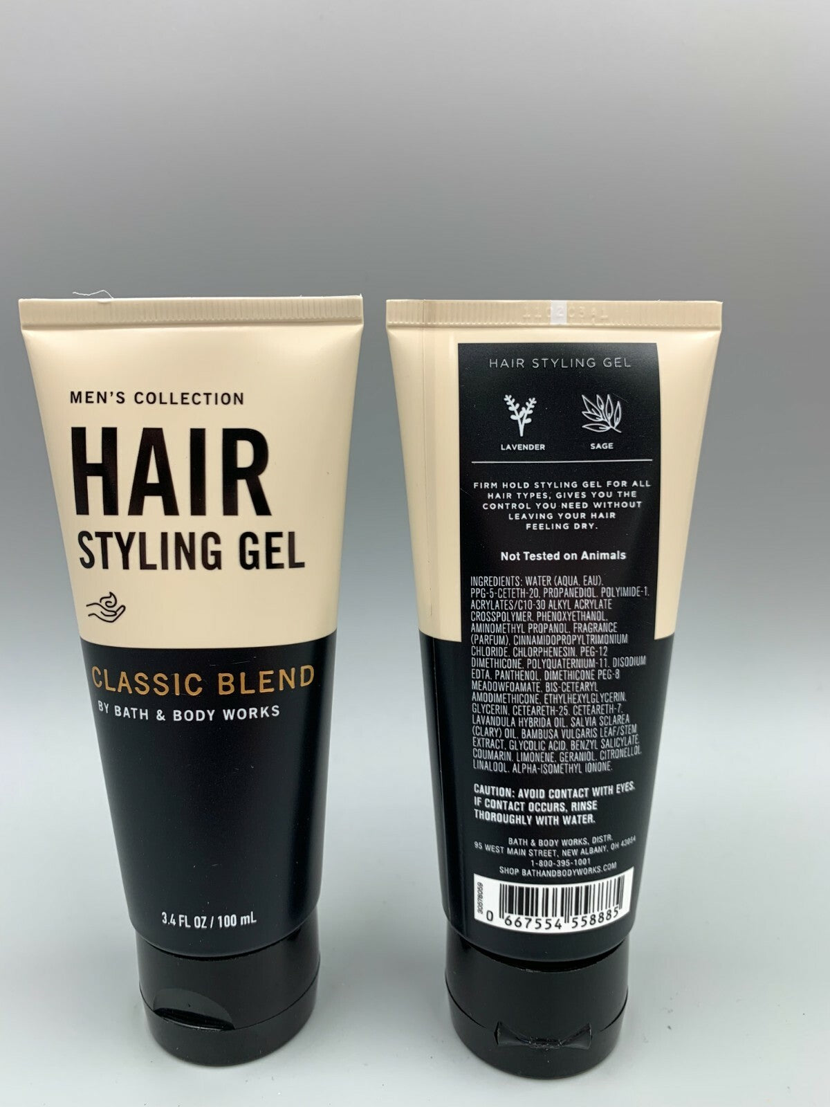 Men's Hair Styling Gel Classic Blend 3.4oz Set of 2 - Strong Hold, Non-Greasy
