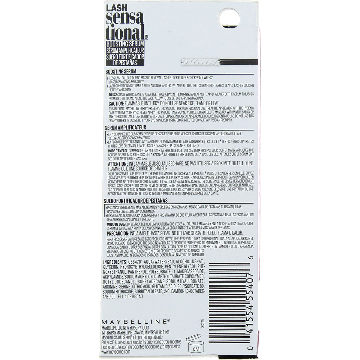 Maybelline Lash Sensational Lash Boosting Serum 0.18 Fl Oz for Healthy Lashes