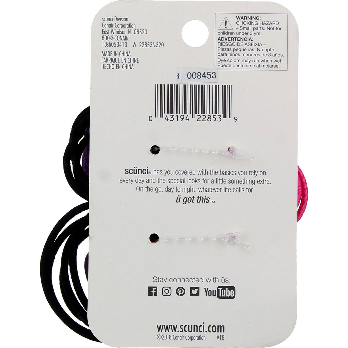 3 Pack Scunci With love No Damage Hair Elastics, 80 Ct