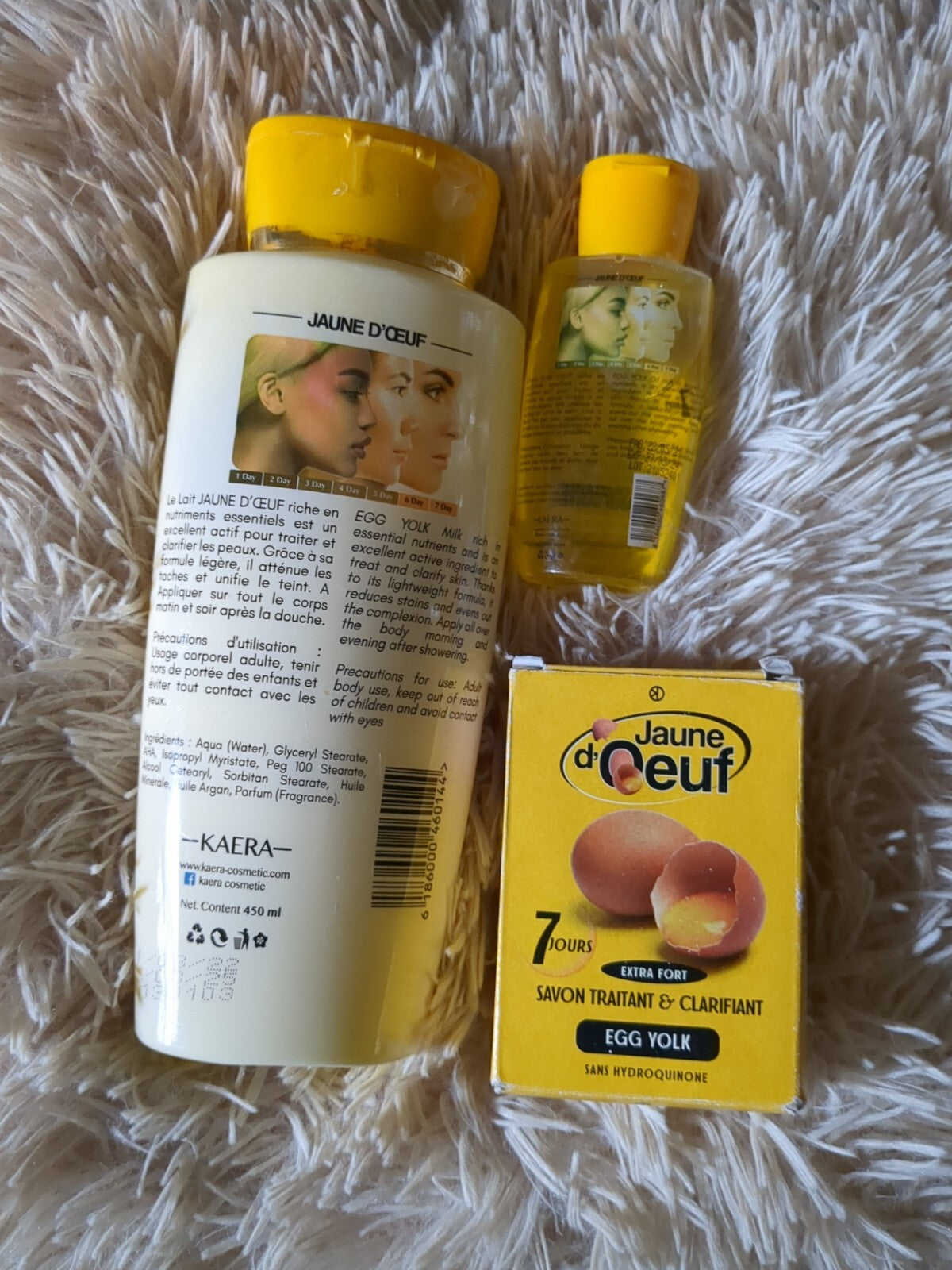 Egg Yolk Body Milk & Serum Set - Clarifying Moisturizer with Soap, 450ml