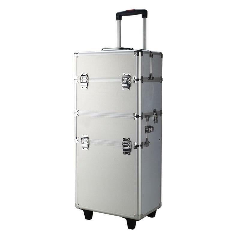 Aluminum Rolling Makeup & Jewelry Organizer Trolley with Handle - Salon & Travel
