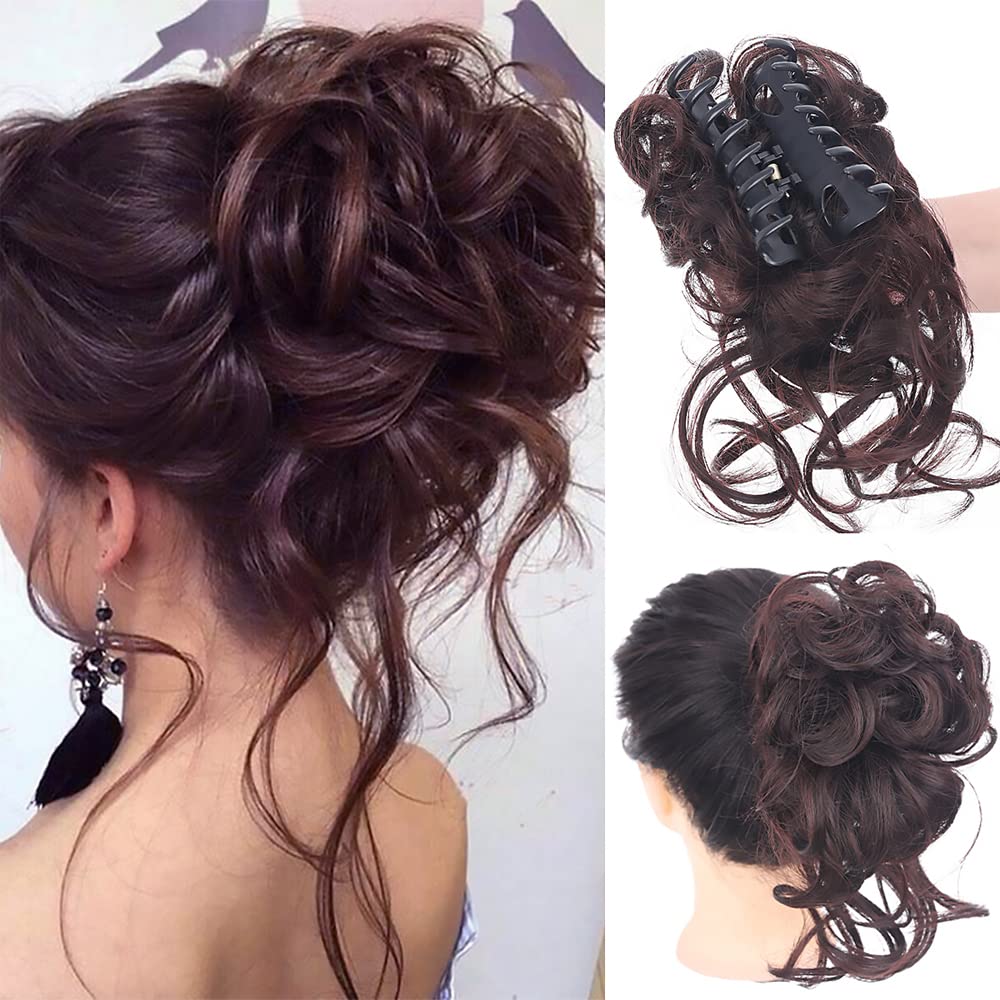 Thick Clip-On Messy Bun Hair Extension for Wedding & Updo Styles