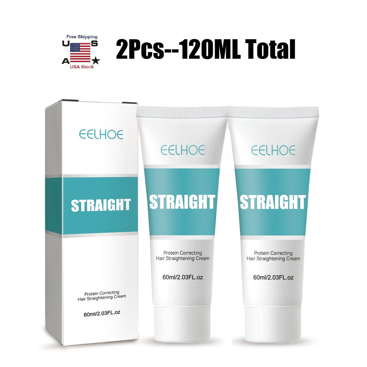 Protein Hair Straightening Cream Silk & Gloss Hair Care - Nourishing Collagen Formula