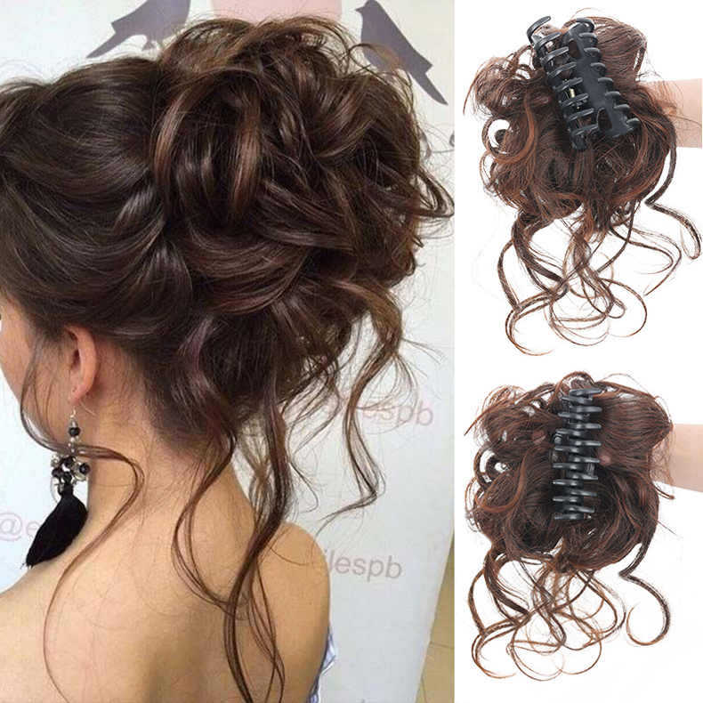 Thick Clip-On Messy Bun Hair Extension for Wedding & Updo Styles