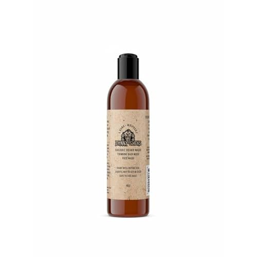 Johnny Slicks Organic Hand Whipped Beard Wash - Supports Beard & Skin Health - Tea Tree, Peppermint & Coconut Oil - Multi-Use Formula - Rugged Scent - 4 oz
