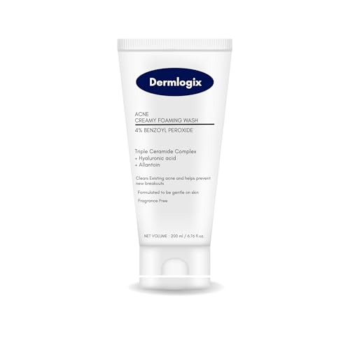 Creamy Acne Foaming Wash 4% Benzoyl Peroxide Face Wash With Hyaluronic Acid & Ceramides Gentle Daily Acne Skin Care 6.76 Fl Oz