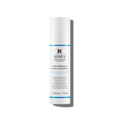 Kiehl's Hydro-Plumping Hydrating Serum, Plumps Skin, Improves Elasticity, Reduces Appearance of Dry Skin, Ophthalmologist and Dermatologist Tested, Fragrance-Free