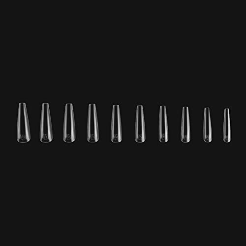 Apres Nail Gel-X Sculpted Coffin Extra Long Box of Tips | 250 Gel-X Tips | Premium Quality | 10 Sizes 0-9 | No Size 00 Included | 2022 Version