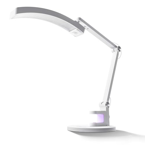 MelodySusie LED Manicure Table Lamp for Nail Techs, S-Pro29G Professional Nail Desk Light with Magnetic UV Curing Lamp, Adjustable Arm, Dimmable Brightness & 3 Color Temps for Gel Nails & Nail Art