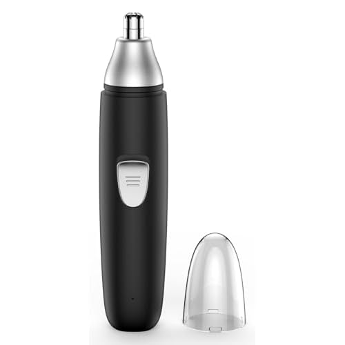 Nose Hair Trimmer Professional Painless Eyebrow Trimmer Powerful Motor and Dual-Edge Blades for Smoother Cutting (Black)