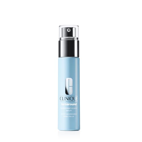 Clinique Turnaround Accelerated Renewal Face Serum For All Skin Types | Exfoliating + Smoothing, 1 Fl Oz