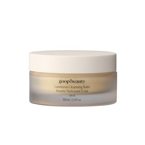 goop Beauty Cleansing Balm | Makeup Remover & Facial Cleanser for Sensitive Skin | Saffron Extract, Vitamin E, & Biofermented Cleansing Microspheres | Removes Dirt, Pollution, & Sunscreen | 3.4 fl oz