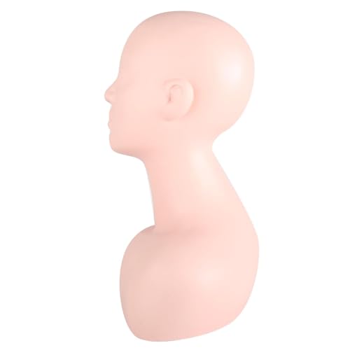 Esthetics Mannequin Head with Shoulders, Large Multi Function PVC Manikin Head Soft Cosmetology Simulation Training Mannequin Head Model for Facials Massage Makeup Practice Wigs Hat Display