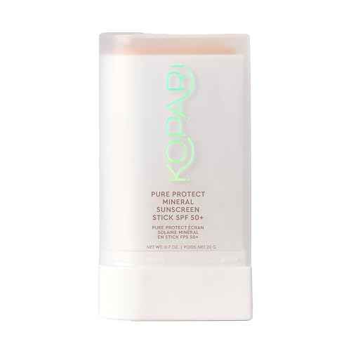 Kopari PURE PROTECT 100% Mineral Sunscreen Stick SPF 50+ Clear Zinc Oxide Face and Body Sunscreen with Hydrating Argan Oil, Shea Butter, Sheer Finish, Ultra-Portable, for Easy Reapplication