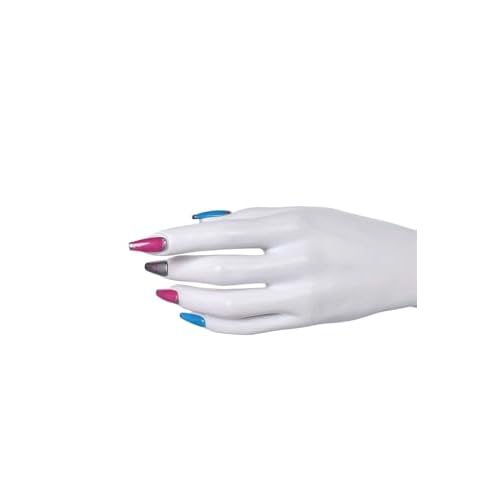 Jinx Cosplay Nails Jinx Press On Nails Long Accessories Costume Cosplay Colorful Fake Nail with Nail Glue