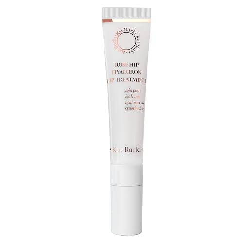 Kat Burki Rose Hip Seed Lip Treatment with Hyaluronic Acid & Retinol, Glossy Moisturizing Balm Reduces the Appearance of Fine Lines, Plumps & Hydrates, 0.5 Fl Oz