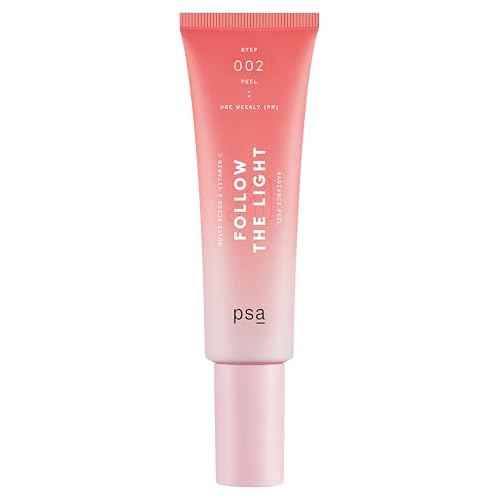 PSA - FOLLOW THE LIGHT Multi Acids & Vitamin C Peel | Glycolic + Lactic Acid, Vitamin C, Pomegranate Enzymes | Suitable for All Skin Types (50 mL | 1.7 oz)