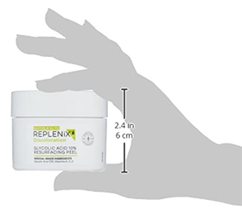 Replenix Glycolic Acid 10% Resurfacing Skin Peel, Medical-Grade Facial Peeling Pads for Discoloration & Acne (60 ct.)