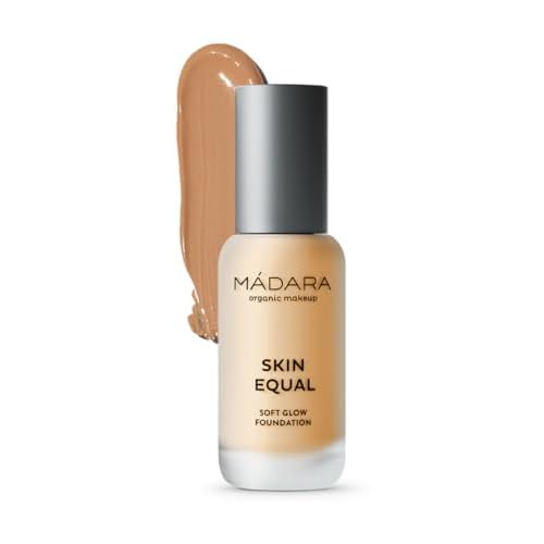 M?DARA Organic Skincare | Skin Equal Soft Glow Foundation SPF15 Sand 40-30 ml, Mineral foundation with hyaluronic acid, Buildable medium coverage, Dewy foundation, Vegan, COSMOS natural certified