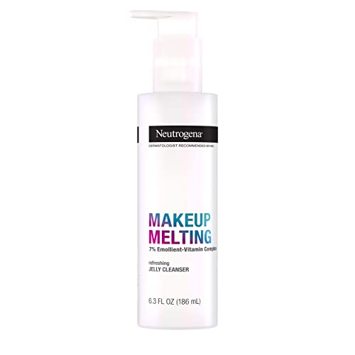 Neutrogena Makeup Melting Refreshing Jelly Cleanser, 7% Emollient-Vitamin Complex, Gentle Face & Eye Makeup Remover to Melt Stubborn Makeup, Cleanse & Condition Skin, Oil-Free, 6.3 fl. oz (Pack of 2)