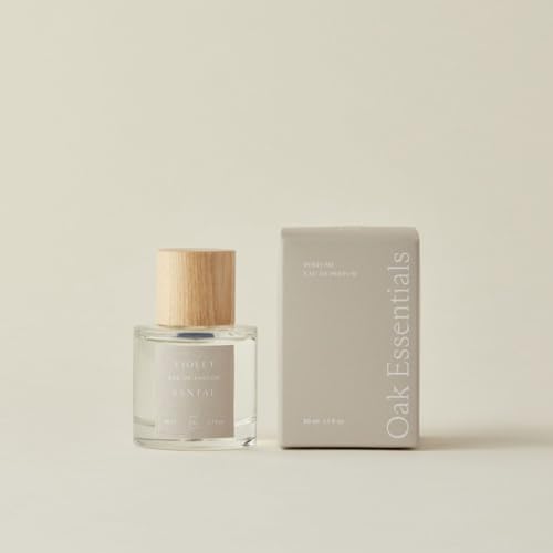 Oak Essentials Violet Santal Eau De Parfum | Clean Floral & Woody Fragrance with Violet, Italian Lemon, Amber, & Sandalwood, 50 mL