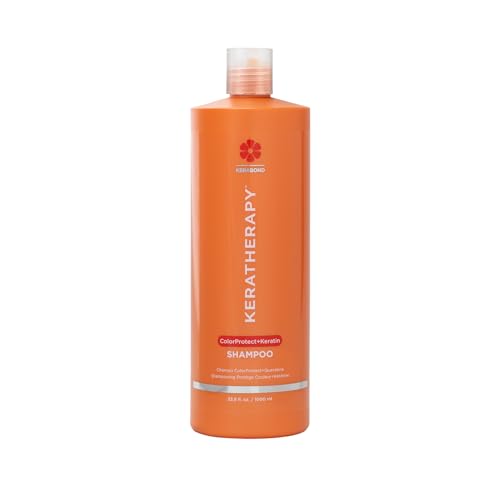 KERATHERAPY Keratin Infused Color Protect Shampoo, 33.8 fl. oz., 1000 ml - Gluten Free Color Protecting Shampoo for Color Treated Hair with Kerabond Technology, Red Raspberry Oil, Omega 3 & 6