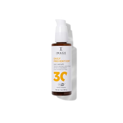 IMAGE Skincare DAILY PREVENTION Sheer Mineral Sun Serum, SPF 30, Lightweight, Tinted Broad Spectrum Sunscreen, 1 Ounce