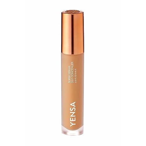 YENSA Super Serum Silk Concealer - Full Coverage Undereye Concealer & Peptides Serum for Face - Enriched with Vitamins C & E, Bakuchiol & Superfoods to Boost Radiance - Light 2 (0.2 Fl oz)