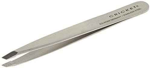 Cricket Beauty Hardware Pro Slant Tweezers - Stainless Steel Hair Removal Tool for Professional Plucking, Eyebrows, Facial Hair, and Ingrown Hair with Superior Grip and Precision Control
