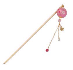 Hair Stick for Bun Kanzashi Metal Hair Pin, Japanese Style Hairpin Hair Chopsticks Hair Accessory for Women (SAKURA ball/White)