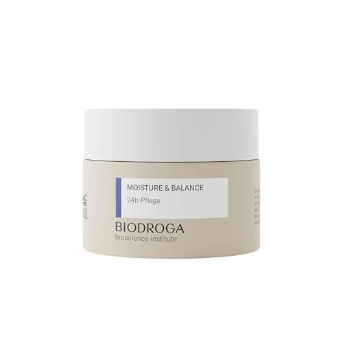 Biodroga Moisture & Balance 24h Care 1.7 oz with Hyaluronic Acid + Cica - Soothing - Hydration - FREE of Mineral Oil, Parabens, Silicones, Coloring Agents, Animal-Base Ingredients, Gluten & Lactose