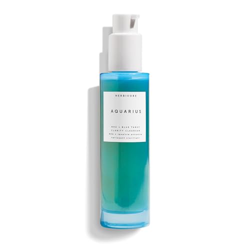 HERBIVORE Aquarius BHA + Blue Tansy Clarity Cleanser ? Deep Cleansing, Gentle Exfoliation for Oily-Combination Skin, Plant-Based, Vegan, Cruelty-free, 3.3 oz
