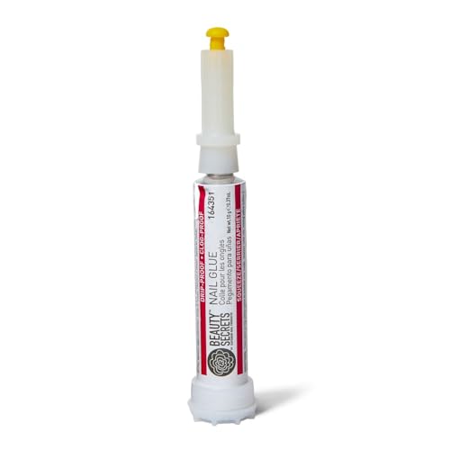 Beauty Secrets Drip & Clog Proof Nail Glue (1 Pack) Bundled with Nail File Black Cushion Medium Coarse 180/100 Grit by Beauty Secrets