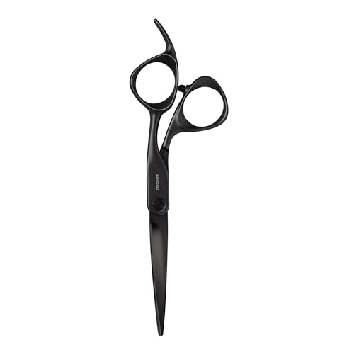 Fromm Dare 5.75" Precision Slide and Point Hair Cutting Shears with Semi-Convex Blade for Expert Salon Stylists, Matte Black Japanese Steel Scissors