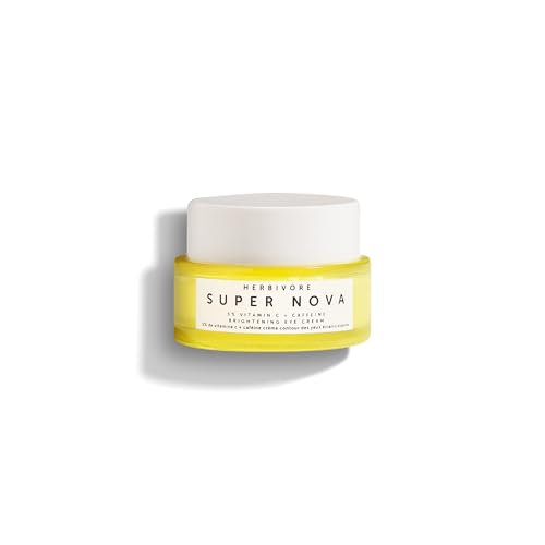 HERBIVORE Super Nova 5% THD Vitamin C + Caffeine Brightening Eye Cream | Targets Dark Circles & Puffiness | Vegan, Plant-Based, Cruelty-Free,15 mL / 0.5 oz