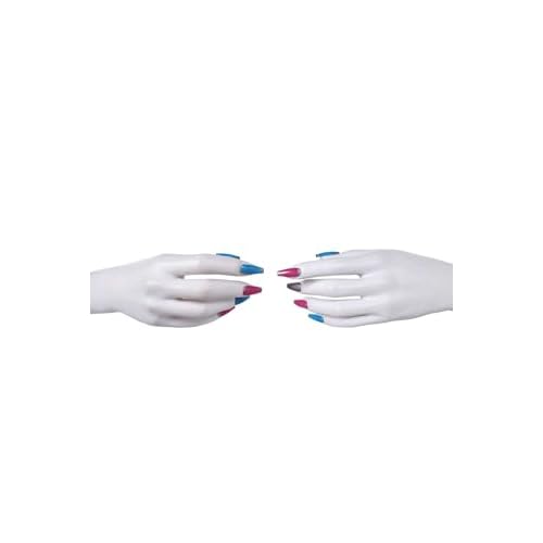 Jinx Cosplay Nails Jinx Press On Nails Long Accessories Costume Cosplay Colorful Fake Nail with Nail Glue