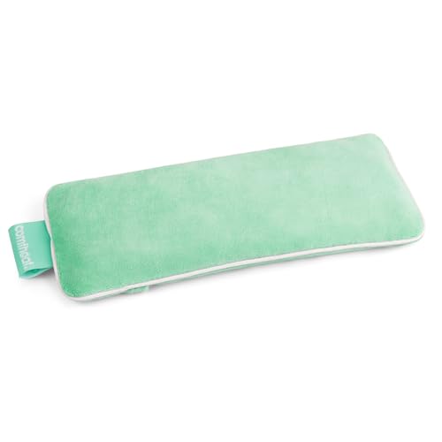 Unscented Weighted Eye Pillow - Soft Plush Removable Cover, Moist Heat & Cold Therapy, Natural Aromatherapy Eye Compress Pillow for Relaxation, Yoga, Meditation, and Sleep, Green