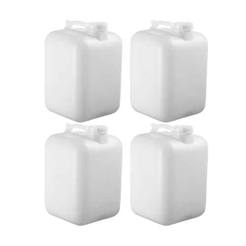 FastRack 5 Gallon Water Jug (Pack of 4) | BPA-Free, Food-Grade, and Leak-Proof | White Water Container | Ideal for Brewing, Fermentation, or Storage