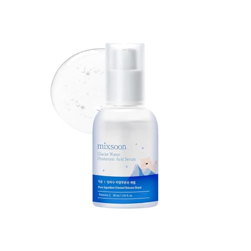 mixsoon Glacier Water Hyaluronic Acid Serum - Deep Hydration and Cooling for Face, Hydration Booster, Refreshing Lightweight Texture 30ml / 1.01 fl.oz. Korean Glass Skin Care