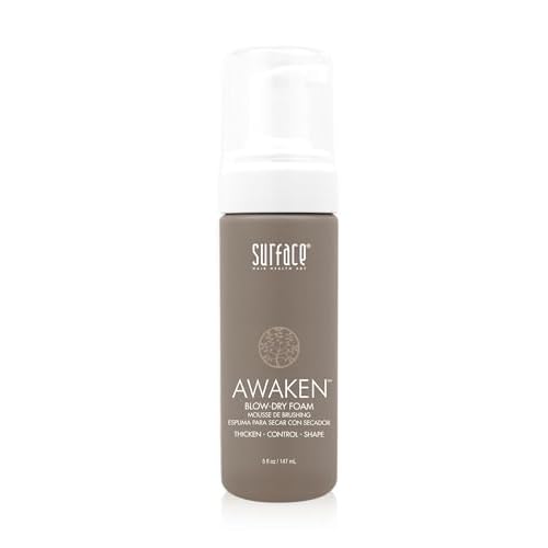 SURFACE Hair Awaken Thickening Blow Dry Foam, Protect, Strengthen Fine & Fragile Hair, 5 Fl. Oz.