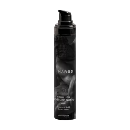 THAROS Men's Hyaluronic Acid Face Cream, Moisture Guard, Hydrating & Calming, 1.7 fl.oz, Natural Origin. Vegan. Normal & Dry Skin