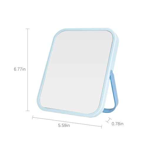 Desk Mirror, 6.7 Inch Vanity Mirror, Makeup Mirror with 1-Hanging Port, 1 Travel Makeup Mirror with U-Shaped Bracket for Makeup Desk £¦ Dressing Room (Green)