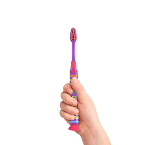 GUM Crayola Deep Clean Children¡¯s Toothbrush, Extra Soft Toothbrush for Kids, Suction Cup Base, Ages 4+, 1 Count(Pack of 4)