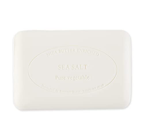 Pre de Provence Artisanal Soap Bar, Enriched with Organic Shea Butter, Natural French Skincare, Quad Milled for Rich Smooth Lather, Sea Salt, 8.8 Ounce