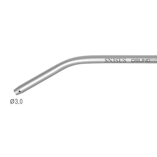 OSUNG Dental Surgical Suction Tip, Stainless, 3 mm Dia, SN3SUS, 3 pcs