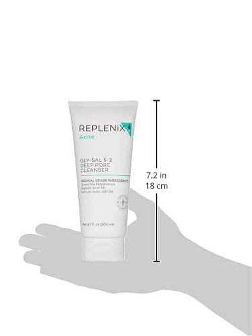Replenix Gly-Sal Deep Pore Acne Face Wash, 6.7 Fl Oz, Non-Oily Medical-Grade 5% Glycolic & 2% Salicylic Acid Facial Cleanser for Acne-Prone Skin, Gently Unclogs & Refines Pores, Non-Drying