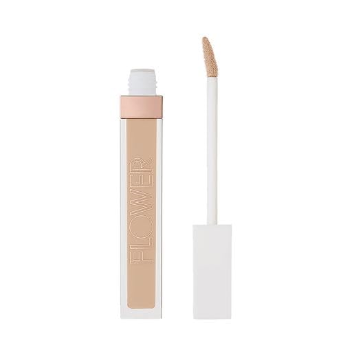 FLOWER Beauty Light Illusion Full Coverage Concealer | Hydrating, Weightless Formula Conceals, Corrects, Covers Dark Circles, Imperfections, Fine Lines and Fatigue | All-Day Wear – Sand (Pack of 3)